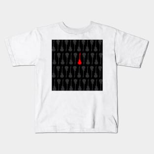 Guitar Pattern 2 Red Black Kids T-Shirt